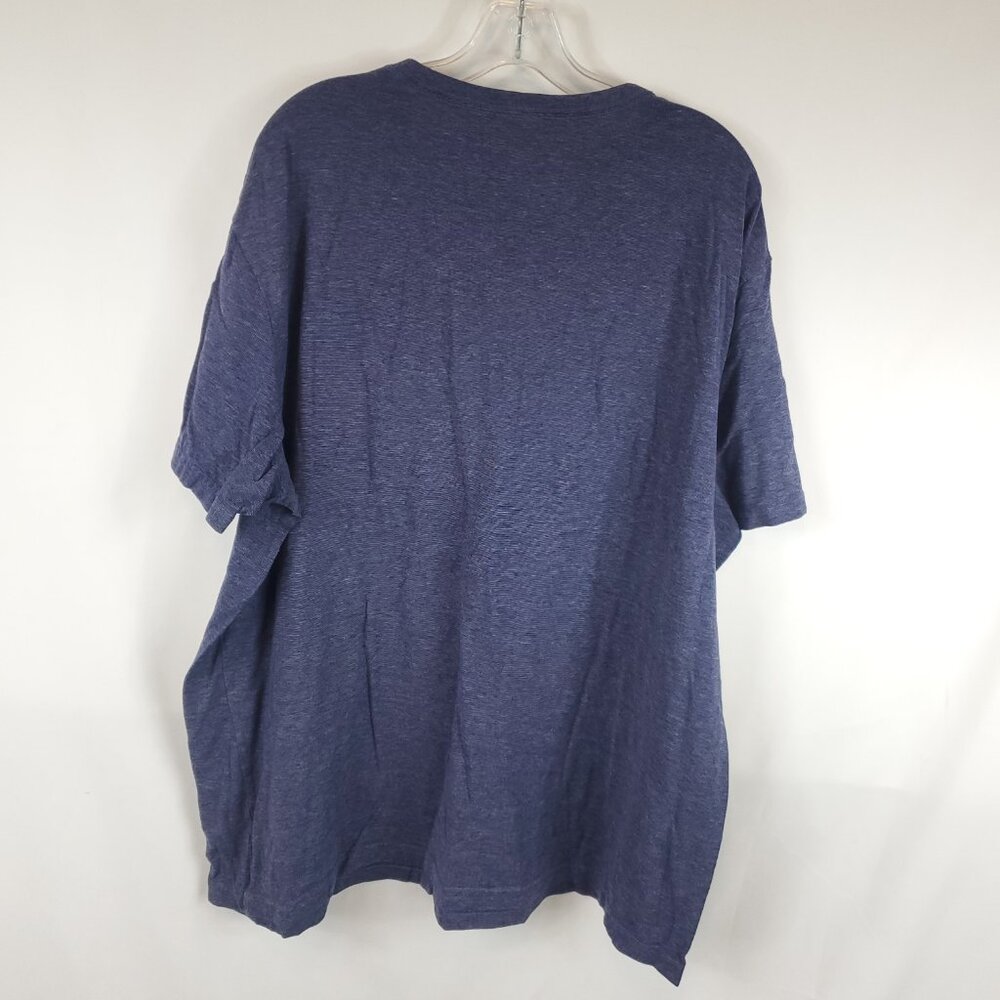 Lee Mens Super Soft Pima Cotton Shrt Slv Blue Red Stripe Chest Tee Sz 2XL - Picture 6 of 7